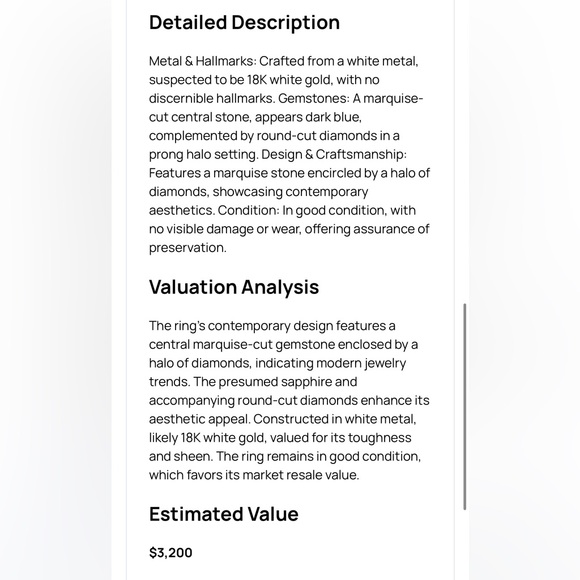 18K White Gold Sapphire & Diamond Engagement Ring - Picture 16 of 16